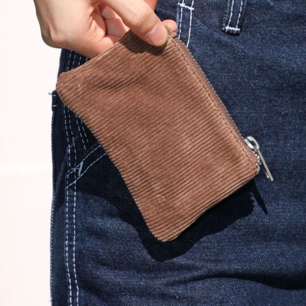 Brown Corduroy Coin Purse